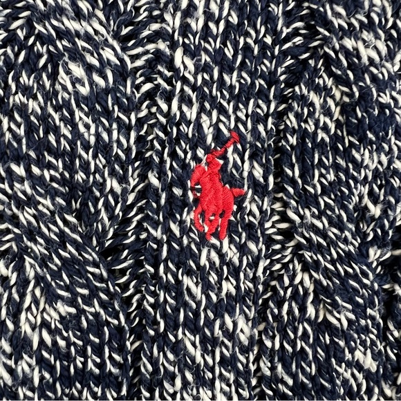 Polo Ralph Lauren Cable Knit Marled Ragg Cotton Crewneck Sweater - Picture 9 of 16